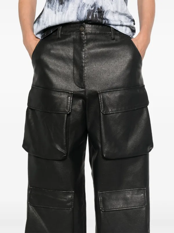 パンツ MSGM FAUX LEATHER CARGO PANTS MSGM faux-leather Cargo Pants | Black | FARFETCH