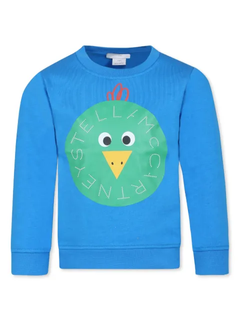 Stella McCartney Kids logo-chicken-print organic cotton sweatshirt 