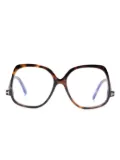 TOM FORD Eyewear oversize-frame glasses - Brown