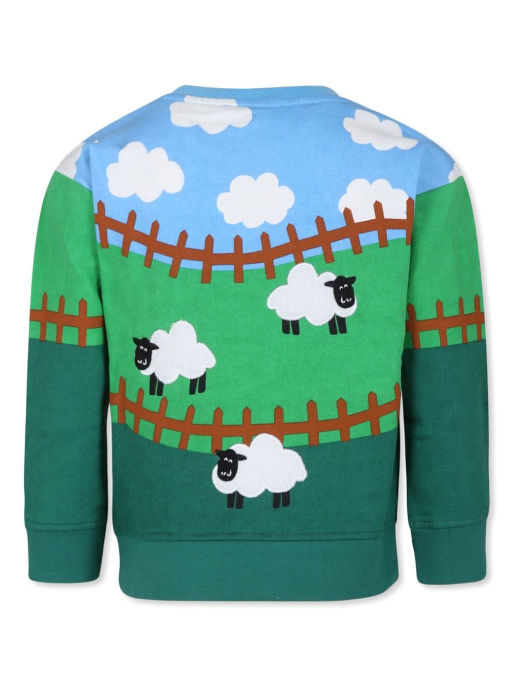 Stella McCartney Kids sheep-embroidered cotton sweatshirt - Groen