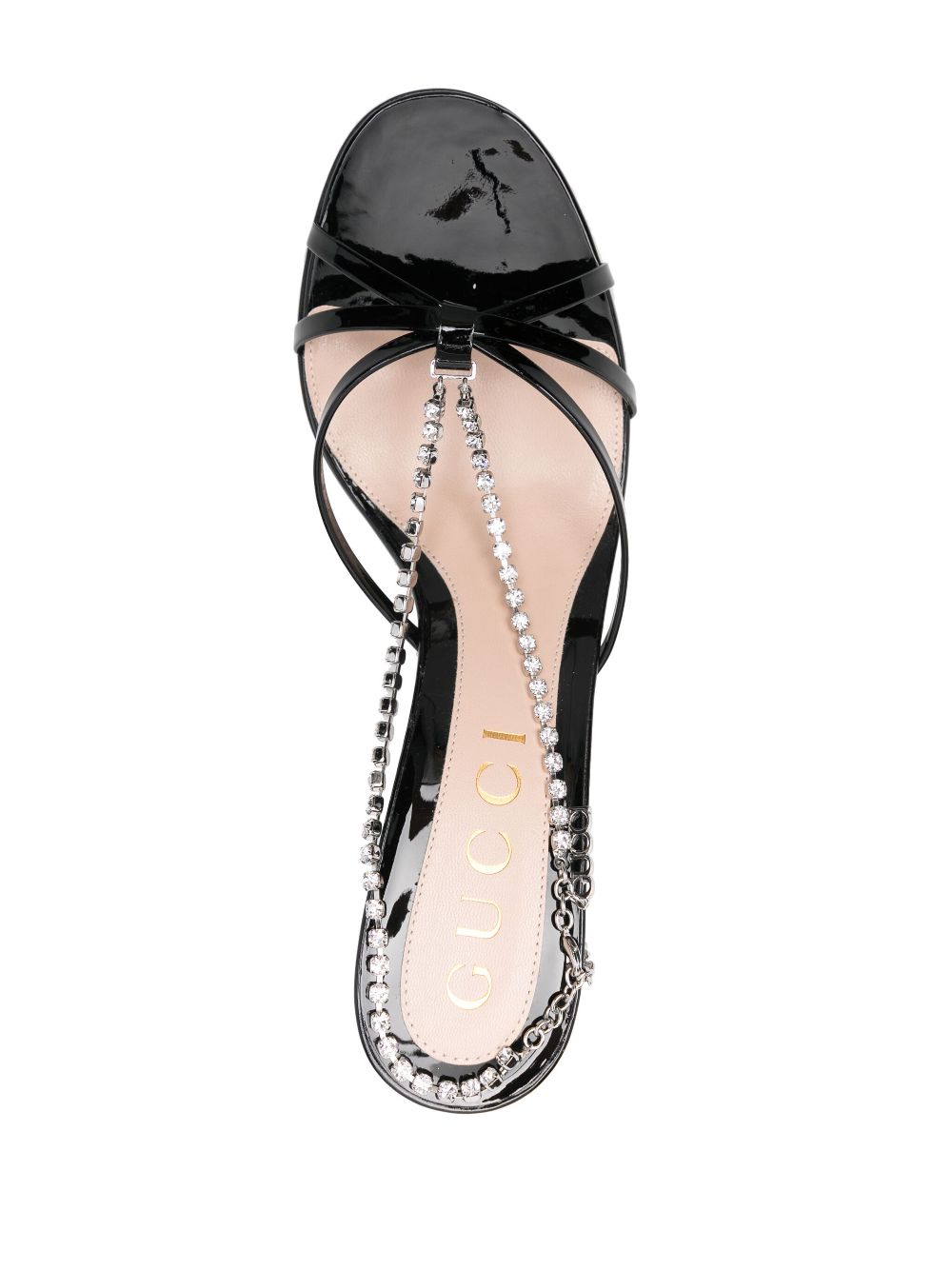 Gucci 85 mm sandalen met kristallen ketting Zwart