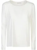 Le Tricot Perugia embellished neckline t-shirt - White