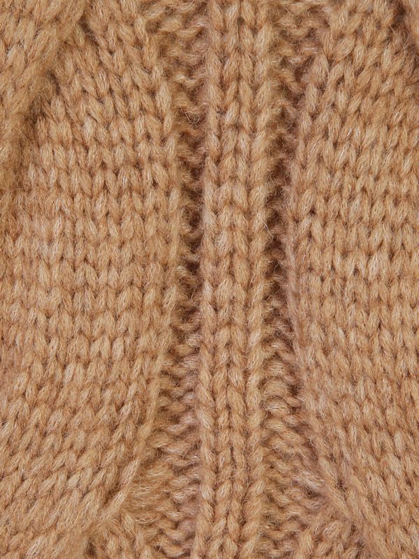 Roberto Collina Beige Navy Thick store Chunky Cable Knit V-Neck Sweater 48