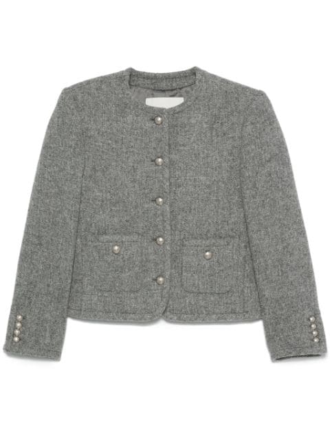 mélange-effect tweed jacket