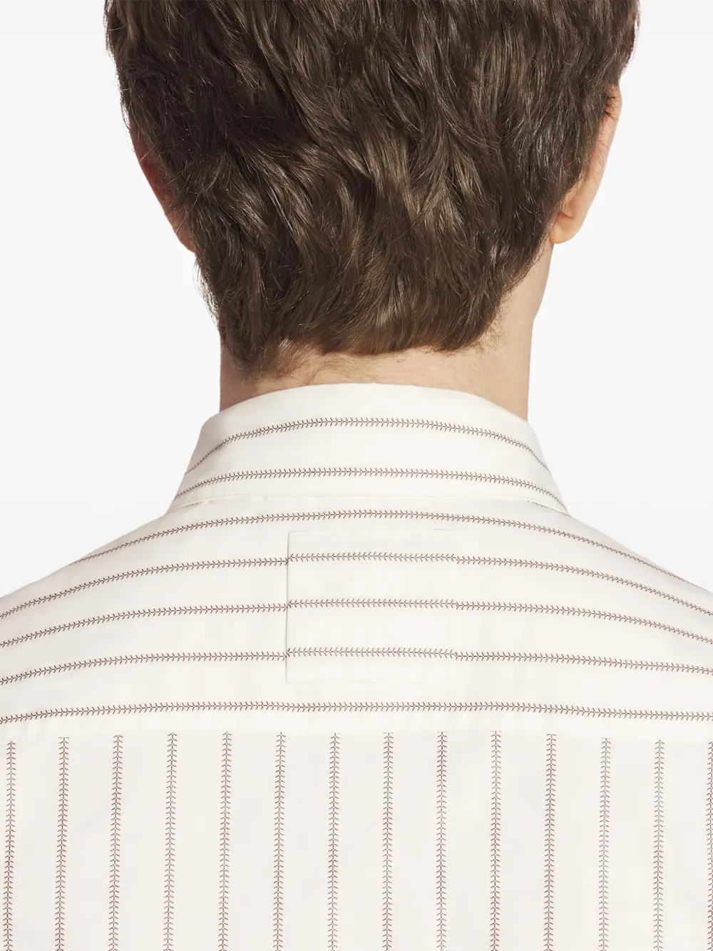 こんです【新品タグ付き】LANVIN SPORT 長袖ストライプシャツ 未使用 LANVIN ランバン L 42 スポーツ 長袖シャツ モノトーン