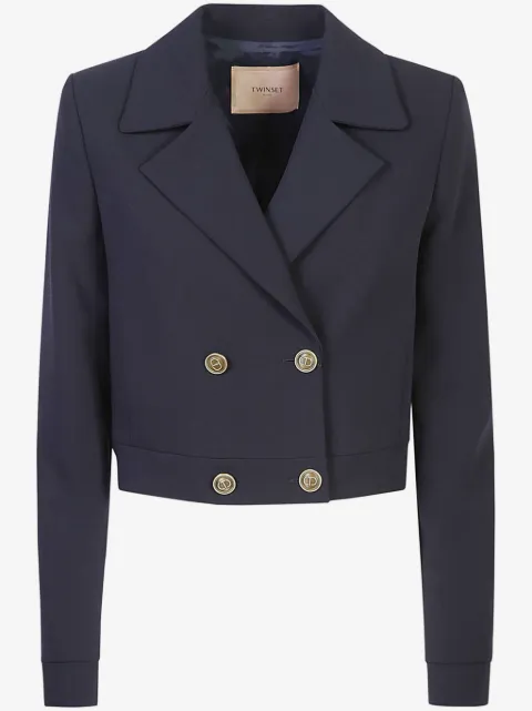 TWINSET cady-texture cropped jacket 