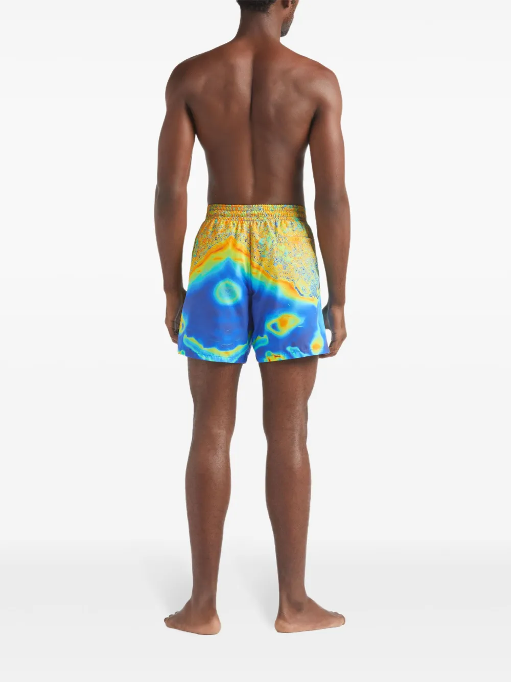 Vilebrequin zwembroek met Bathymetry Des Oceans print Blauw