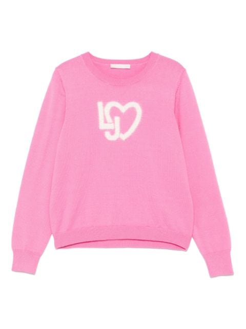 LIU JO sweater med logo i jacquard