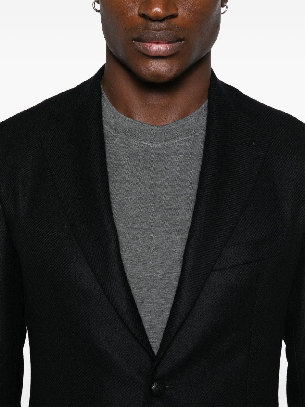 Shop Tagliatore Single-breasted Blazer In Black