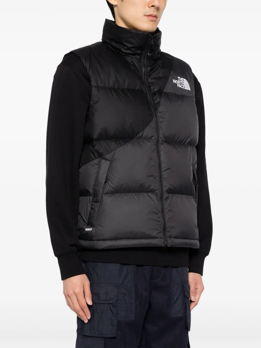 The North Face Gewatteerd jack met geborduurd logo Zwart