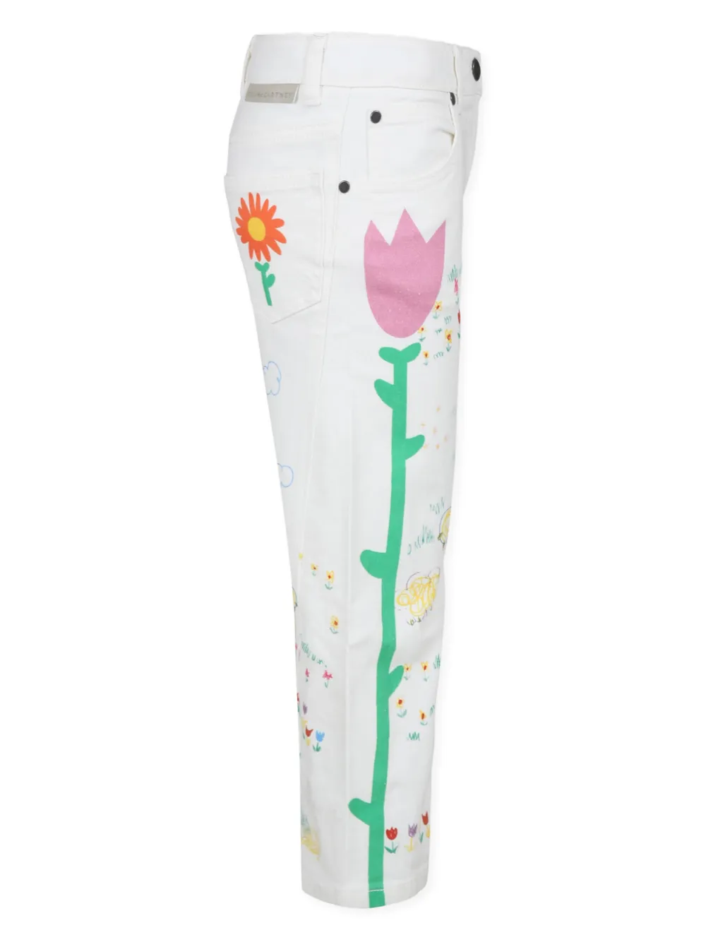 Stella McCartney Kids Straight jeans met bloemenprint Wit
