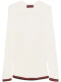 Gucci silk ribbed top - White