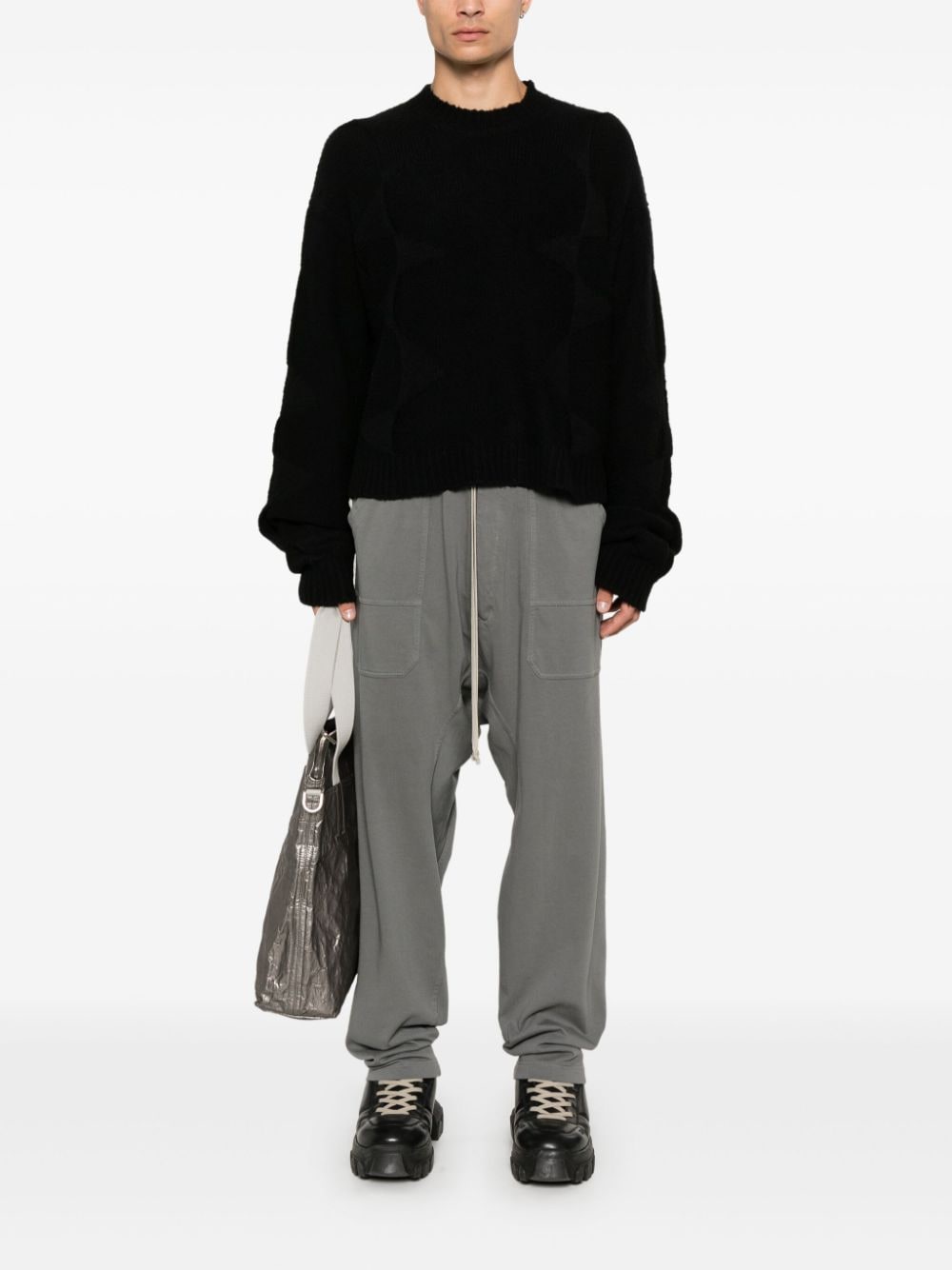 Shop Rick Owens Drkshdw Cargo Drawstring Sweatpants In Grey