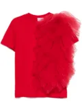 Alchemy x Lia Aram tulle-insert T-shirt - Red