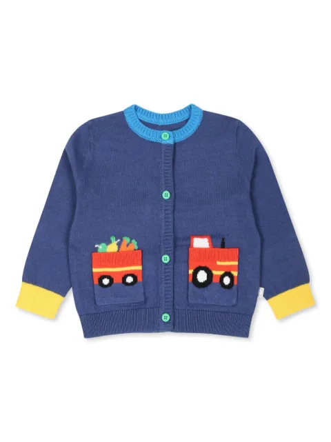 Stella McCartney Kids Cardigan com acabamento canelado