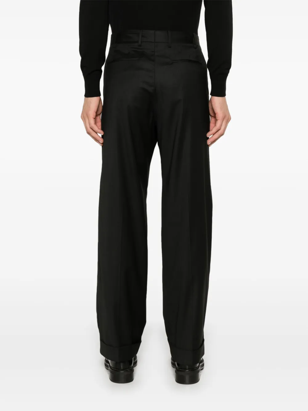 PT Torino Broek met geplooid detail Zwart