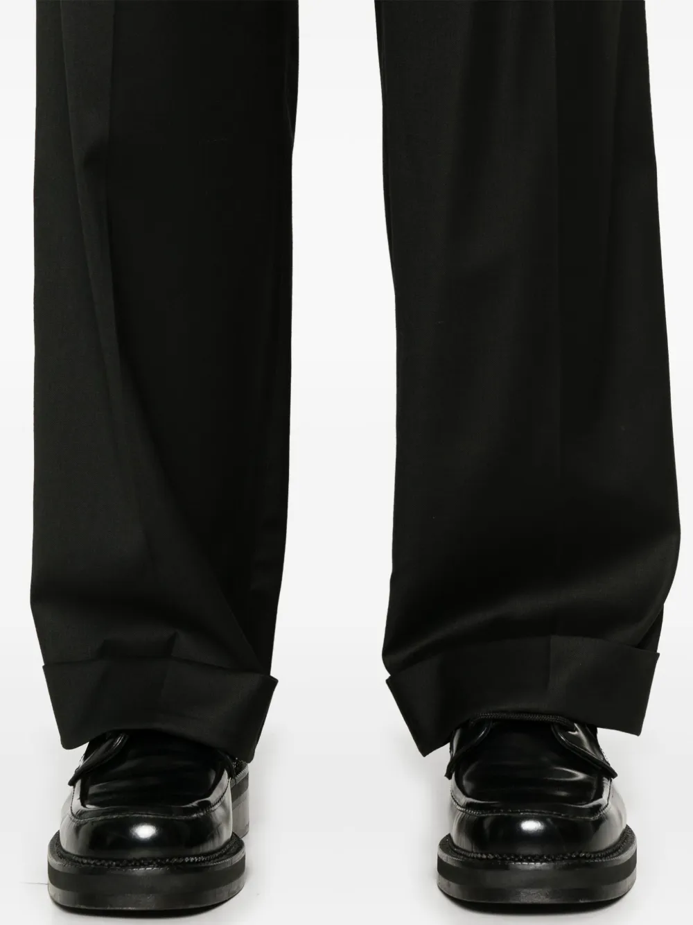PT Torino Broek met geplooid detail Zwart