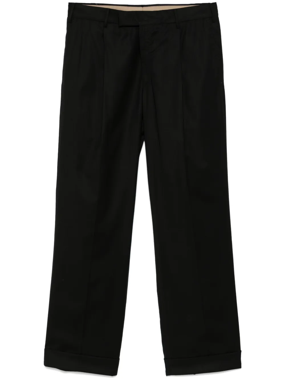 PT Torino Broek met geplooid detail Zwart
