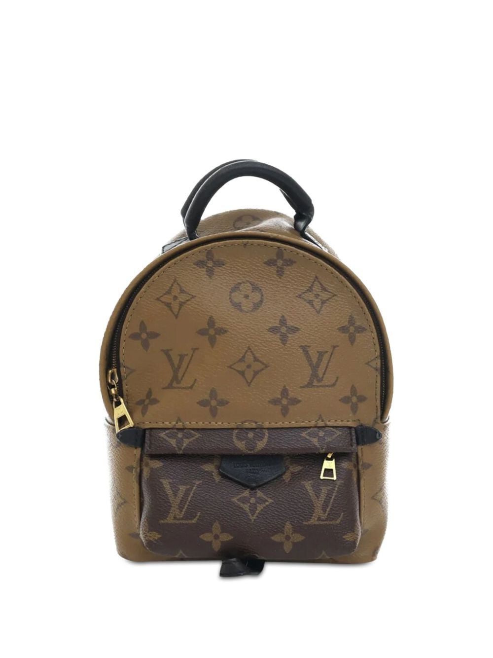 Pre-owned Louis Vuitton 2018 Monogram Reverse Mini Palm Springs Backpack In Brown