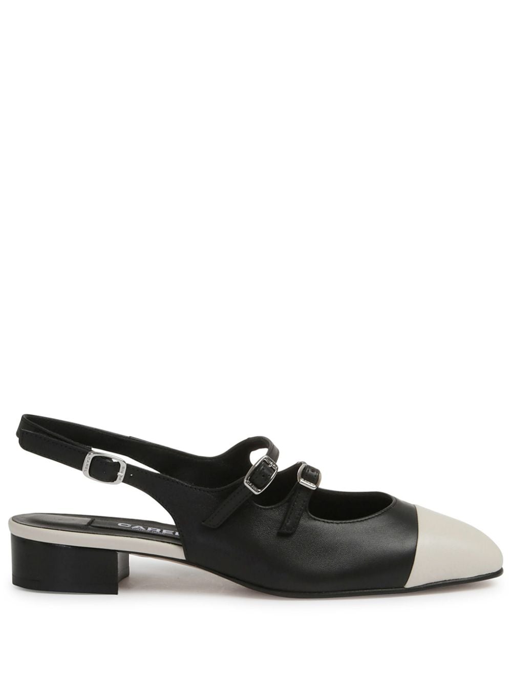 Shop Carel Paris 20mm Abricot Leather Ballerina Shoes In Black