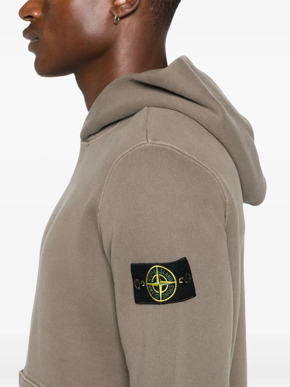 Stone Island Hoodie met Compass-logopatch Bruin