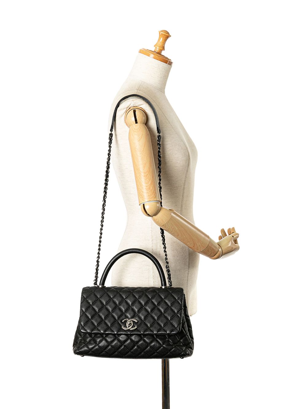 CHANEL 2015-2016 Small Caviar Coco Top Handle Bag satchel Women