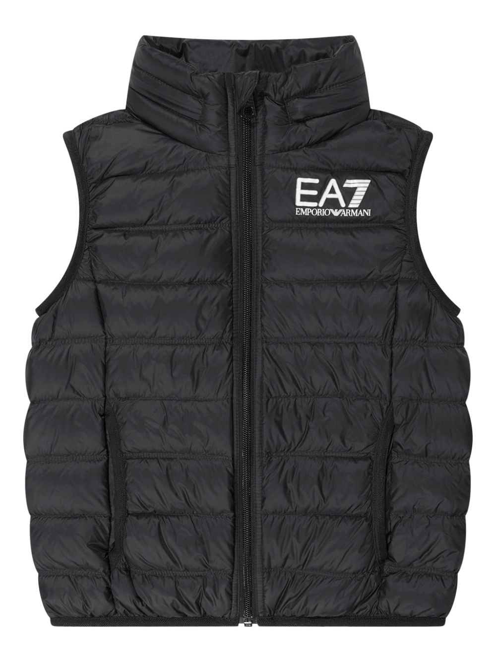 Emporio Armani Kids logo-print padded gilet – Black