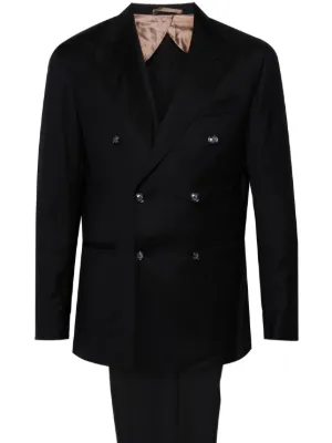 Giorgio Armani ピークドラペル ダブルスーツ | ブルー | FARFETCH JP