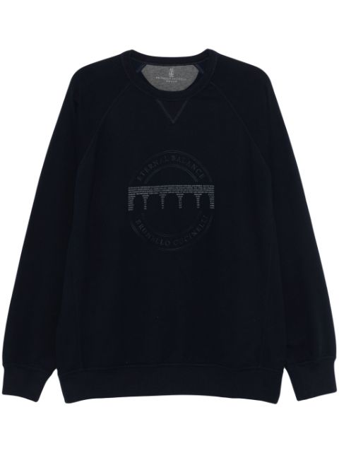 Brunello Cucinelli logo-embroidered sweatshirt Men