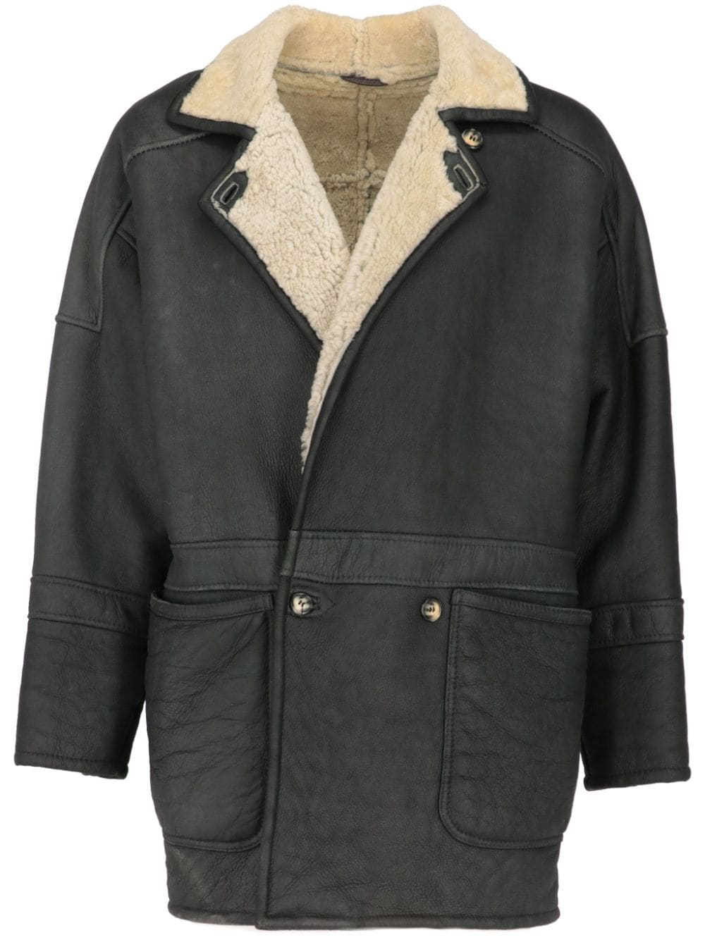 1990s pre-owned shearling-trim coat