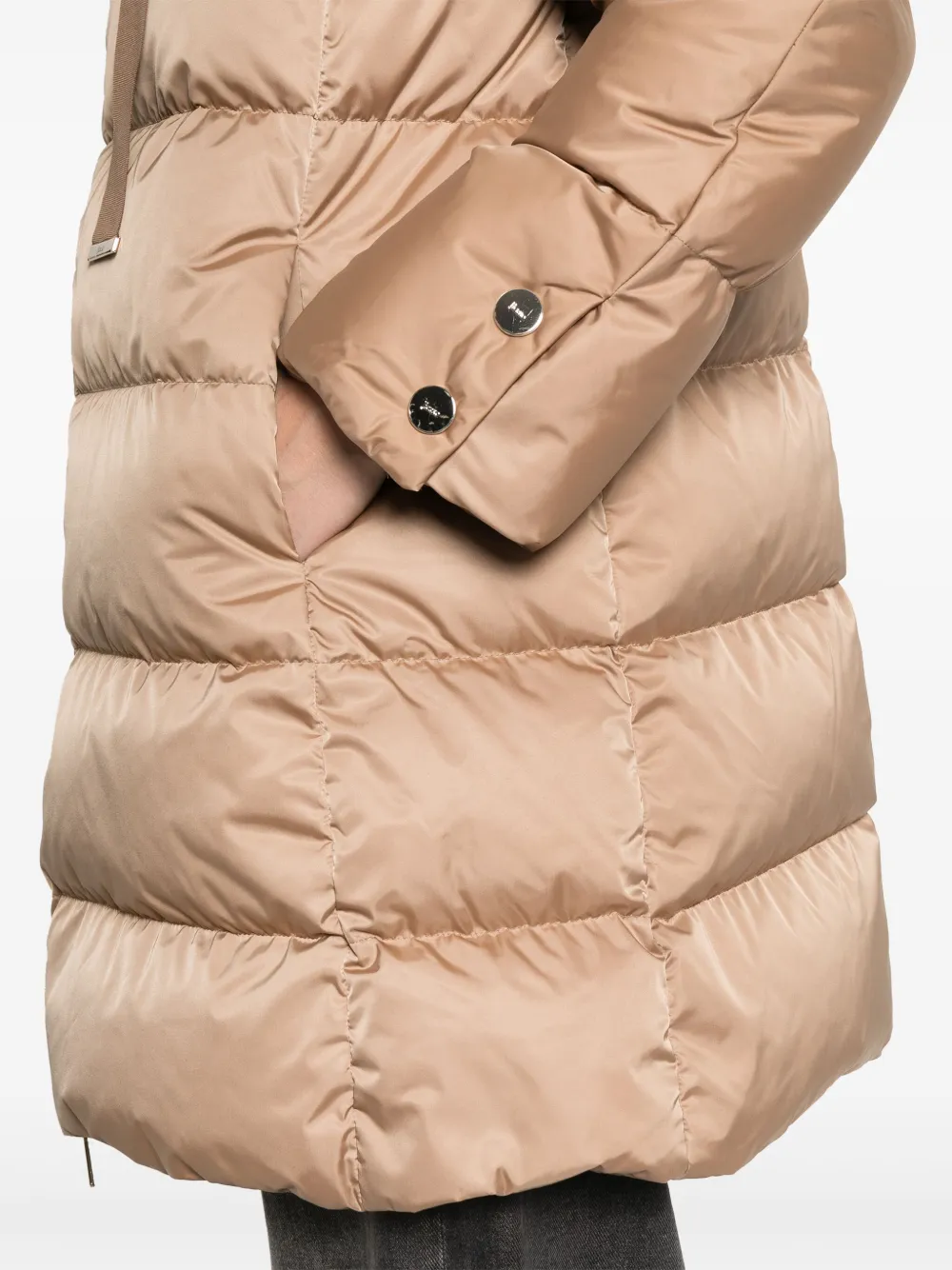 Herno Hooded Puffer Coat In Brown