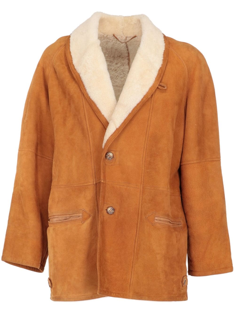 1980s pre-owned shearling-trim coat