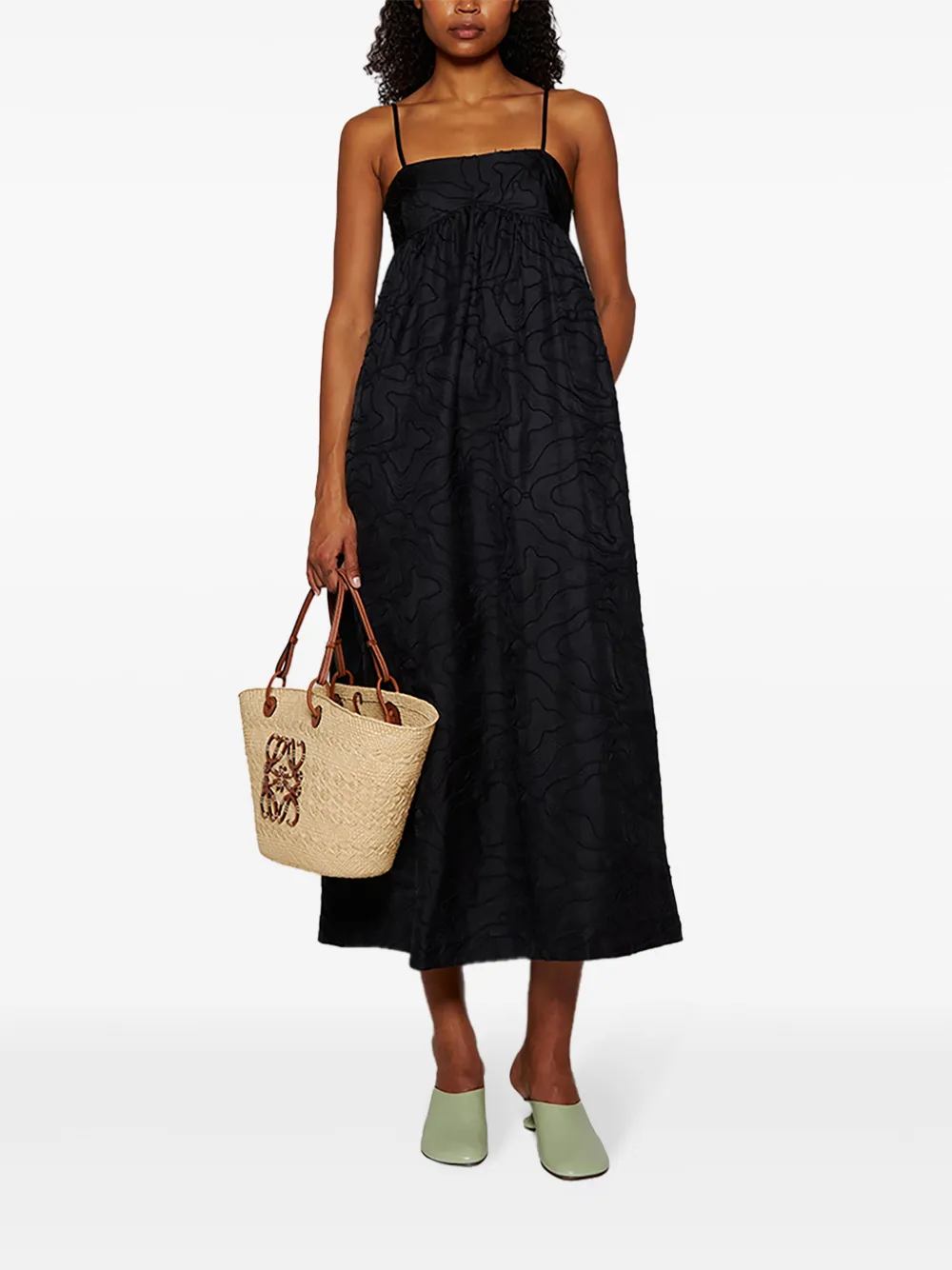 LouLou de Saison Cavola zijden jurk - Zwart