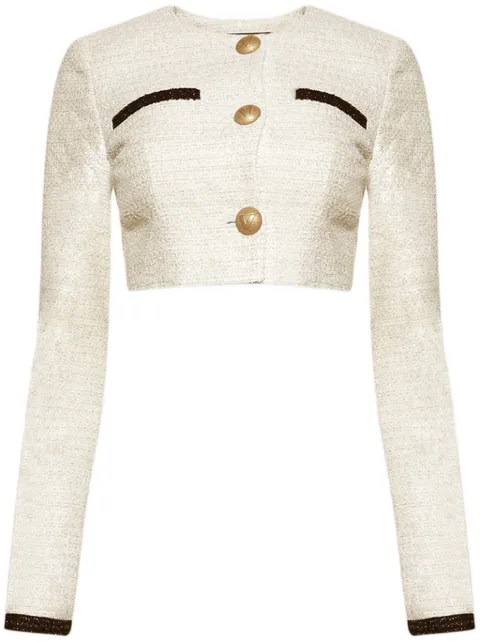 VETEMENTS cropped tweed jacket