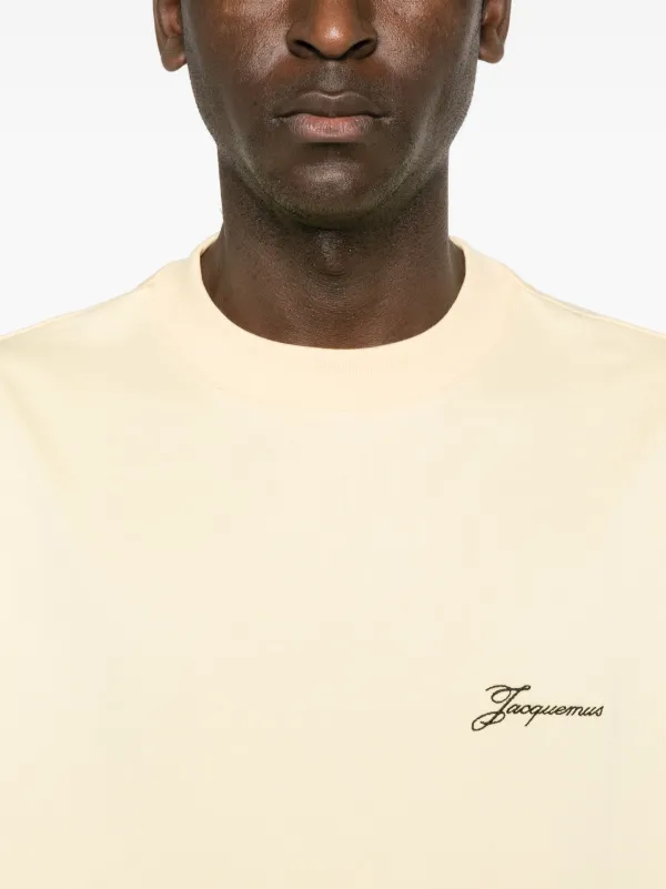 【関税込み】JACQUEMUS イエロー The Halteres Tシャツ Jacquemus - Halteres Cotton crew-neck T-shirt Yellow - The