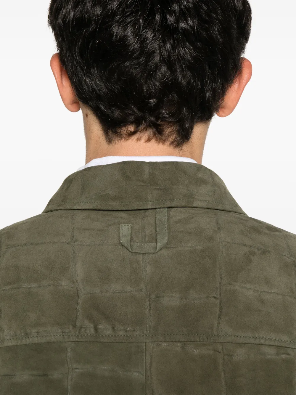 Jacquemus Leren overhemd met krokodillen-reliëf Groen