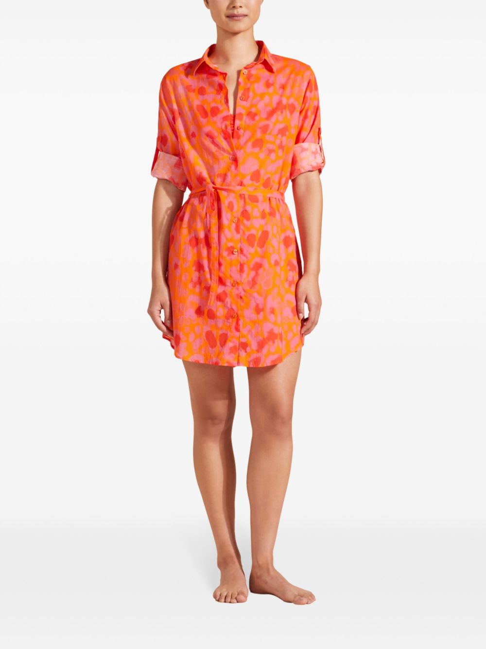 Vilebrequin voile shirt dress - Oranje