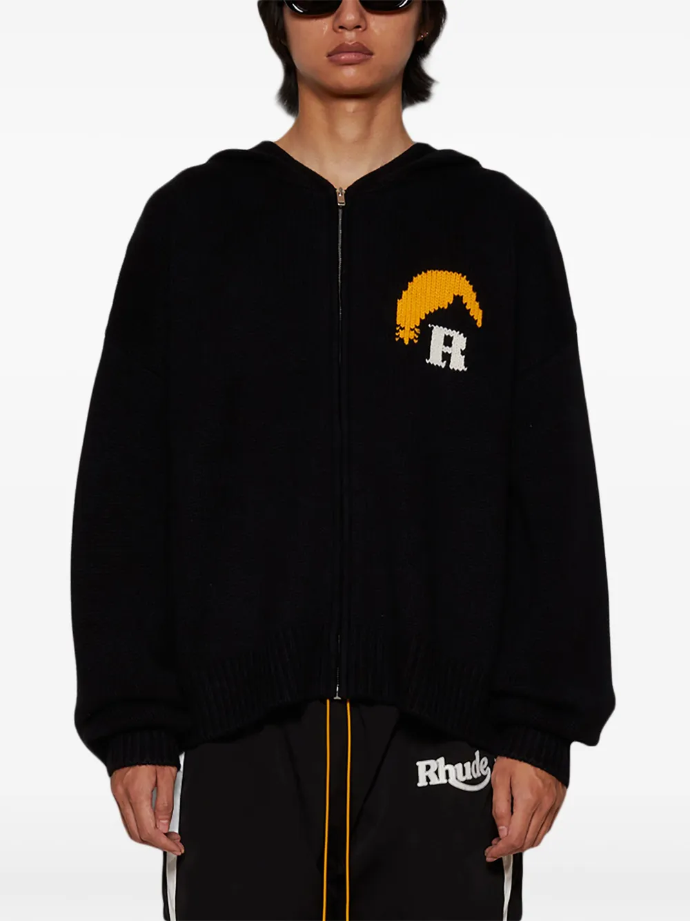 RHUDE Moonlight gebreide hoodie Zwart