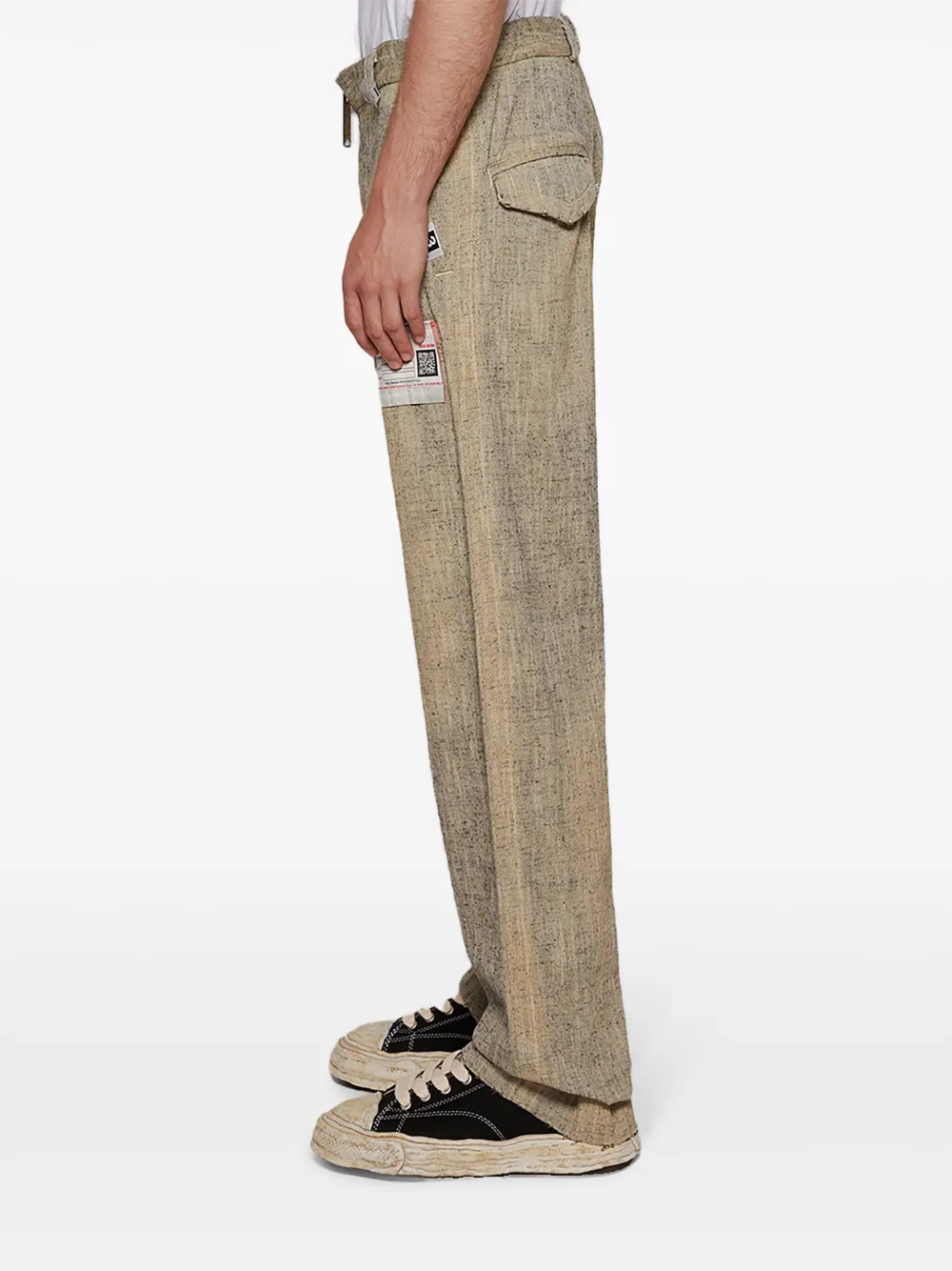 Maison MIHARA YASUHIRO Slub Nep broek Beige