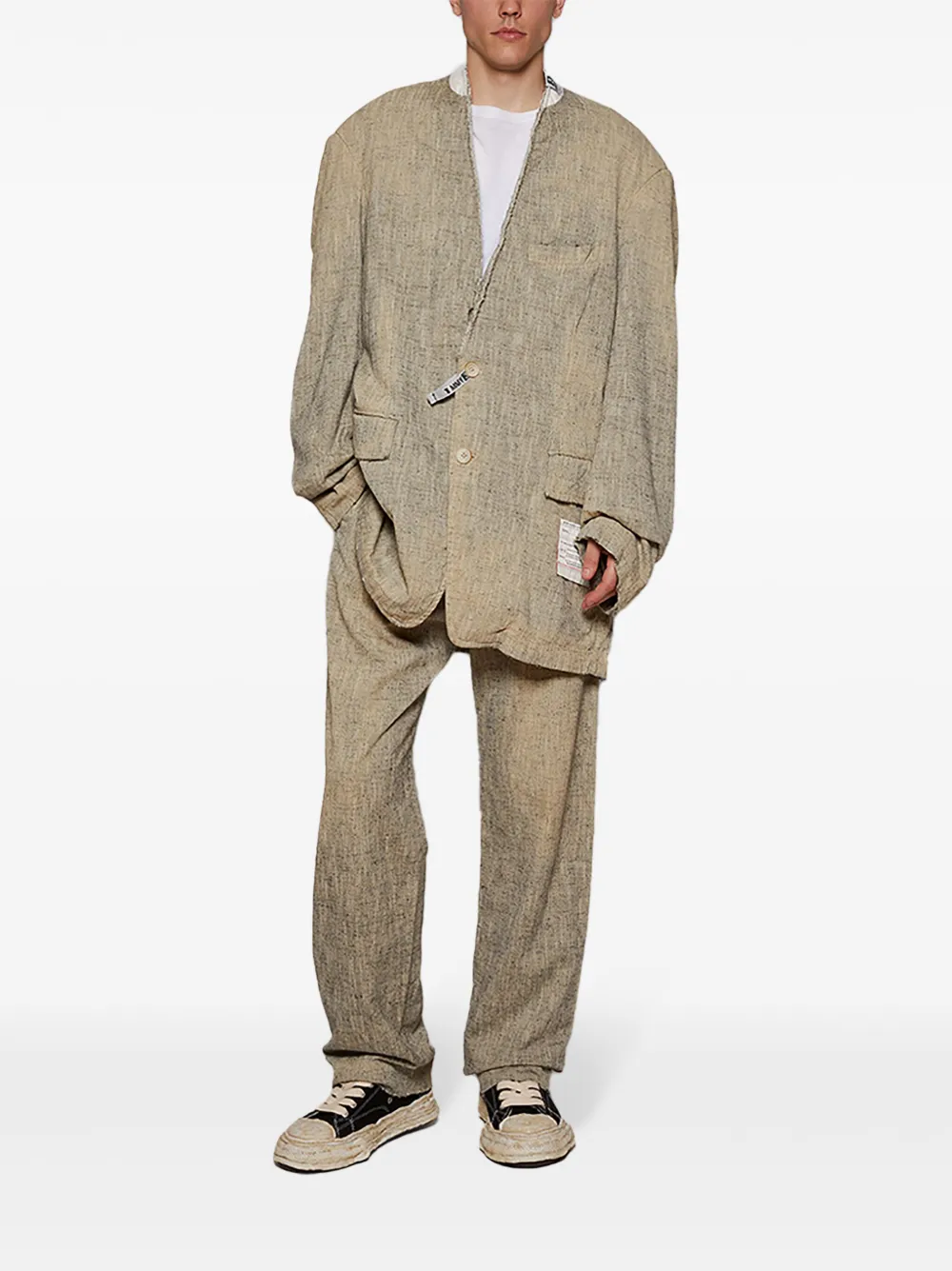 maisonmiharayasuhiro Maison MIHARA YASUHIRO Slub Nep broek - Beige