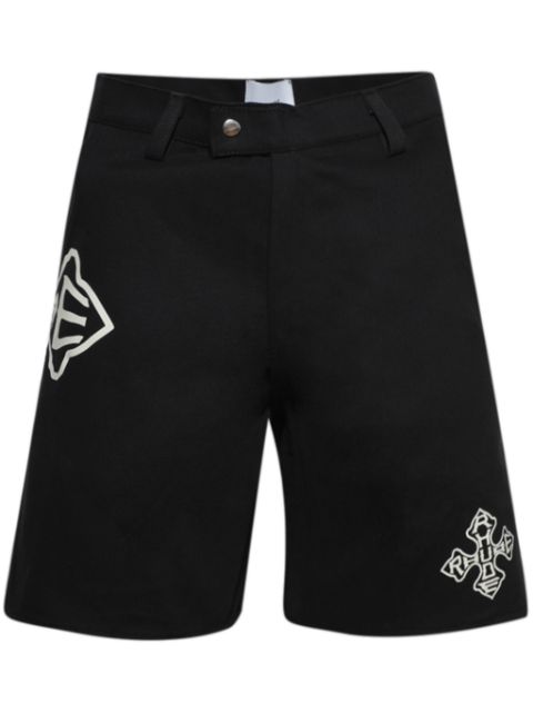 RHUDE Cross-logo twill shorts