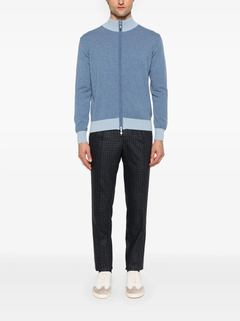 Doriani Cashmere Vest met rits - Blauw