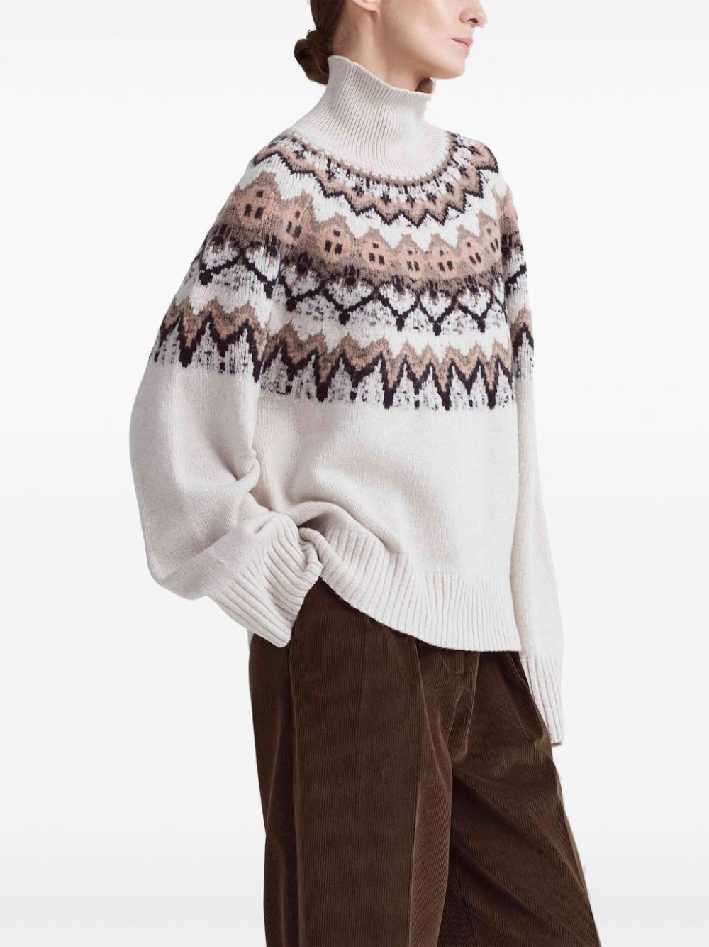 Shop Altuzarra Soleil Intarsia-knit Jumper In Neutrals