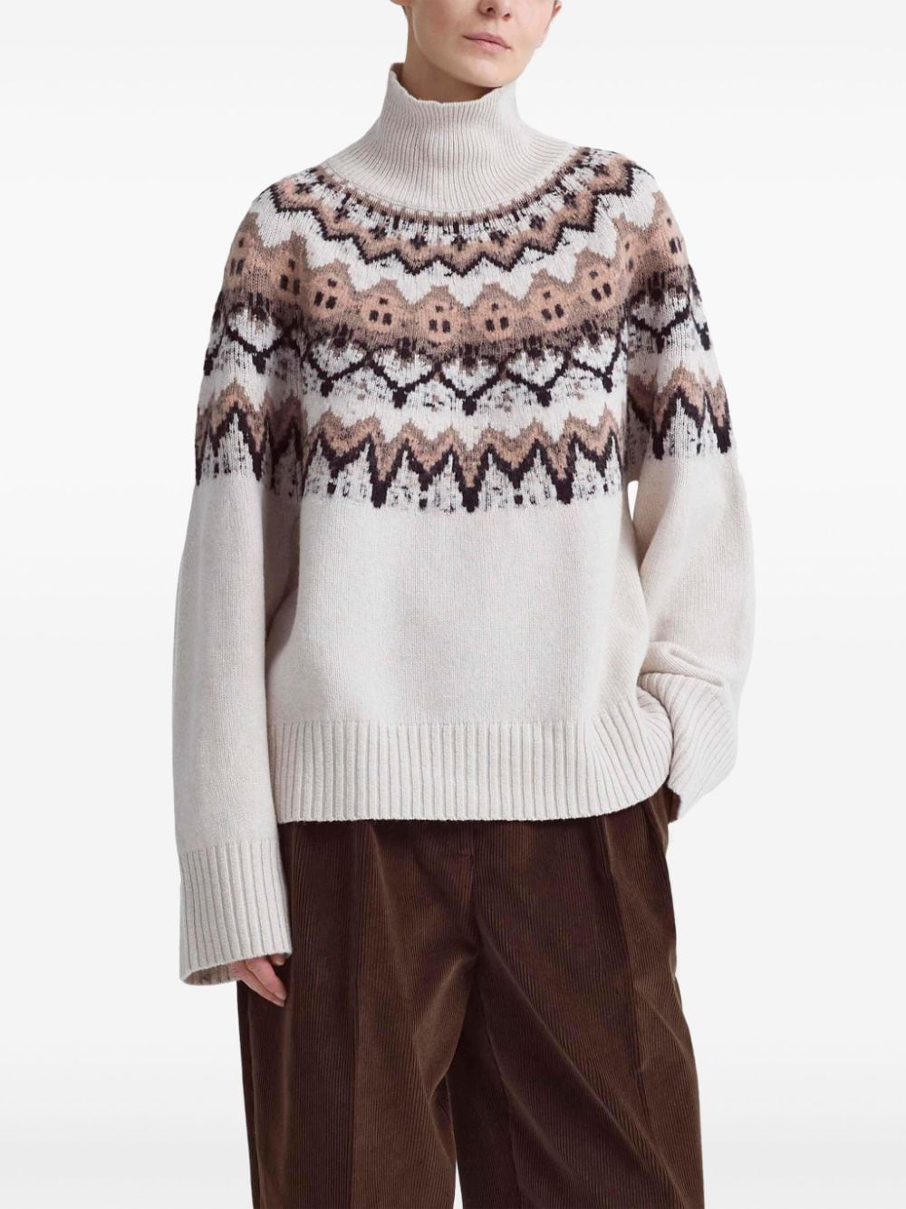 Shop Altuzarra Soleil Intarsia-knit Jumper In Neutrals