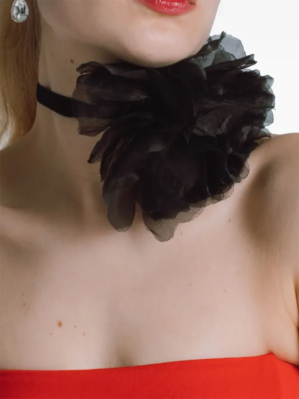 Jennifer Behr Rian リボン ネックレス ブラック FARFETCH JP