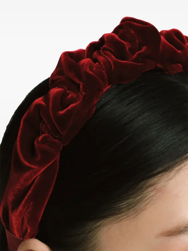 Jennifer Behr Lia ベルベット ヘアバンド | レッド | FARFETCH JP