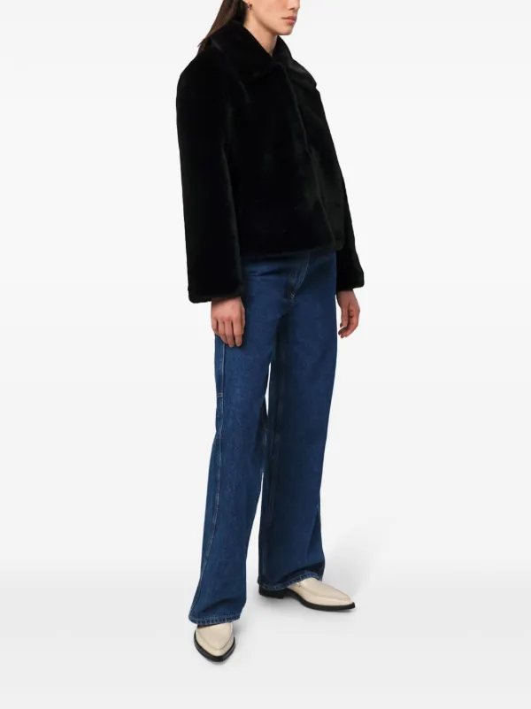 Apparis wide-collar Faux Fur Jacket | Black | FARFETCH