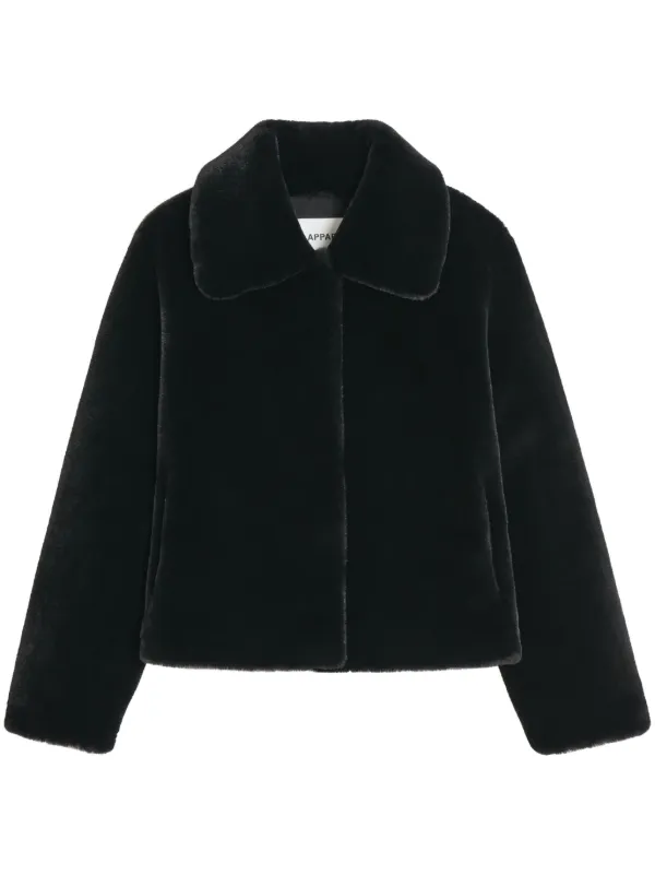 Apparis wide-collar Faux Fur Jacket | Black | FARFETCH