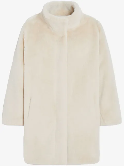 Apparis high-neck faux fur coat 