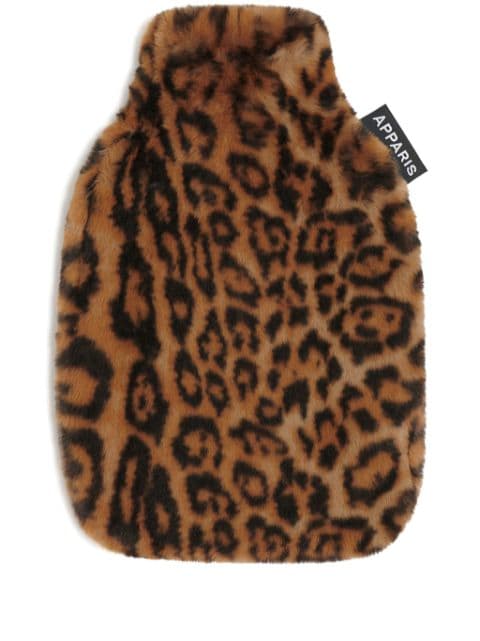 Apparis logo-patch leopard bottle cover